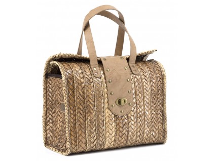 Bolso maletín CAPRICE de palma camel grande